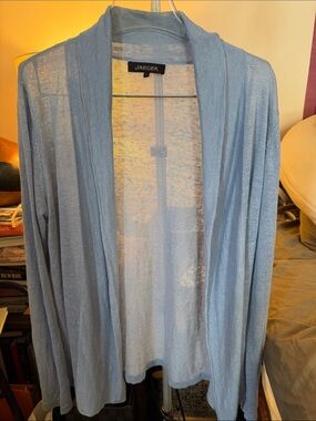 SALE!! Deal!! Jaeger Light Blue Periwinkle Linen Open Cardigan